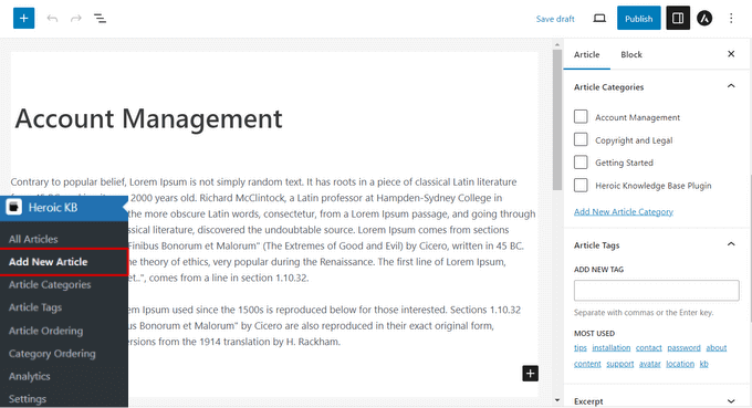 Add a new article in Heroic Knowledge Base Add a new article in Heroic Knowledge Base