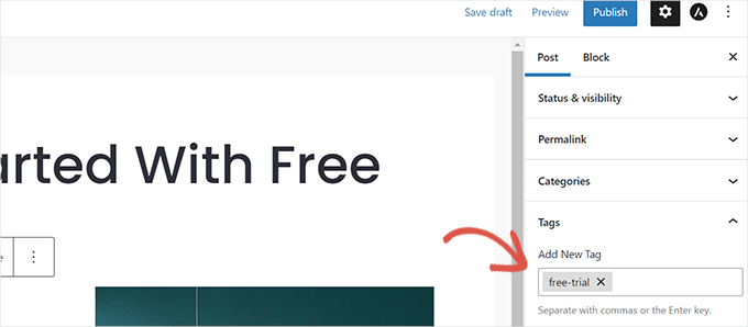 Règles d'accès correspondantes dans l'éditeur de blocs