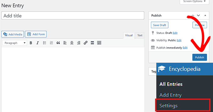 Click Publish in the classic editor Click Publish in the classic editor