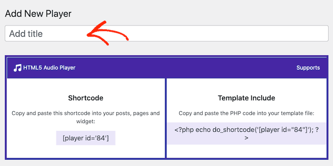 Creare un widget lettore audio utilizzando un plugin