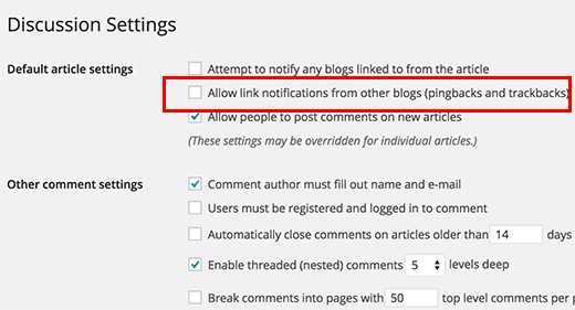 WordPressのトラックバックとピンバックを無効にする