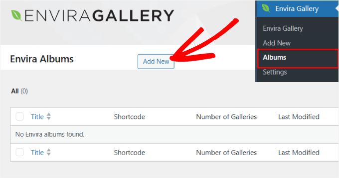 Add new Envira album Add new Envira album