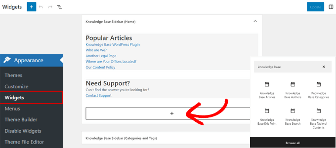 Add Heroic Knowledge Base widgets in the sidebar Add Heroic Knowledge Base widgets in the sidebar