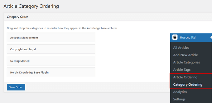 Reorder article categories in Heroic KB Reorder article categories in Heroic KB