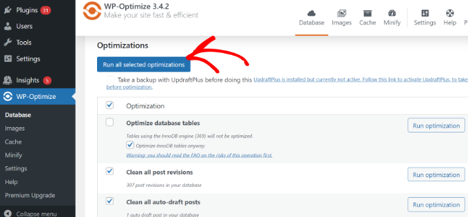Clean up and optimize database Clean up and optimize database