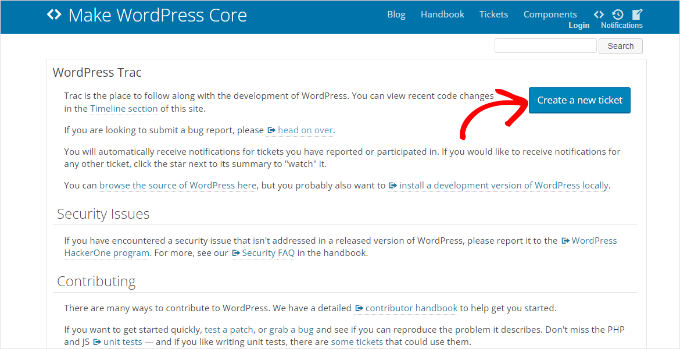 Crear un nuevo ticket en Trac