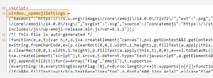 Emoji JavaScript in WordPress Emoji JavaScript in WordPress