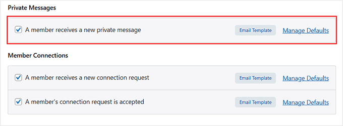 Włącz powiadomienia o prywatnych wiadomościach w BuddyBoss