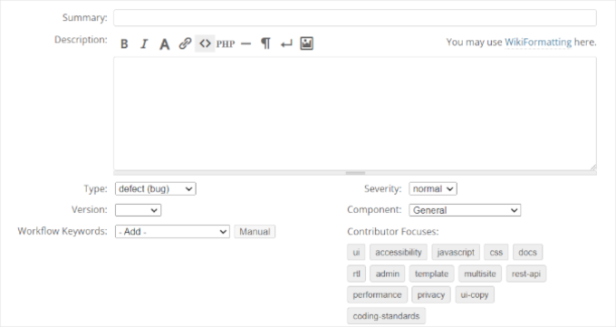 Ingresar detalles para el ticket