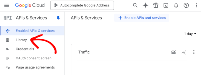 Library in Google Console Library in Google Console