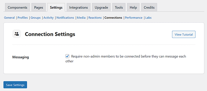 Wymagaj połączenia członków przed zezwoleniem na prywatne wiadomości w BuddyBoss