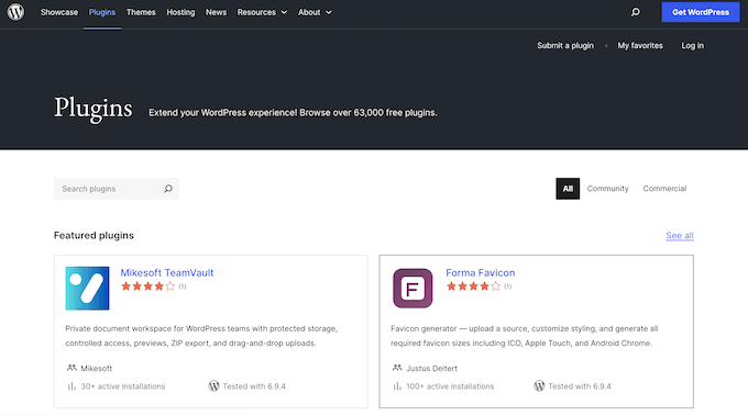 The WordPress plugin repository