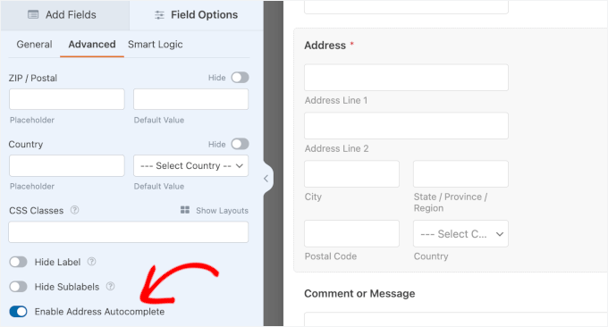 Enabling address autocomplete Enabling address autocomplete