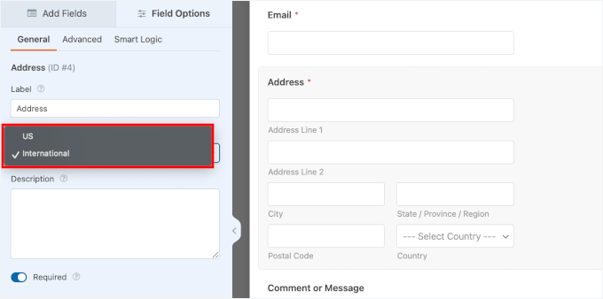 Address schema set up to international Address schema set up to international