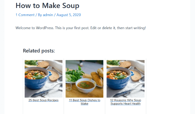 Post correlati di esempio