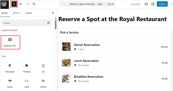 Add the Sugar Calendar Booking Form block Add the Sugar Calendar Booking Form block