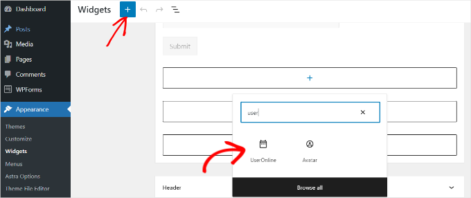 Add widget block Add widget block