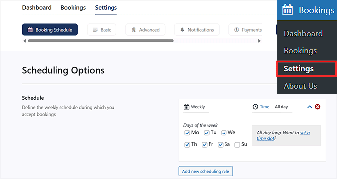 Choose a booking schedule in Five Star Restaurant Reservations Choose a booking schedule in Five Star Restaurant Reservations