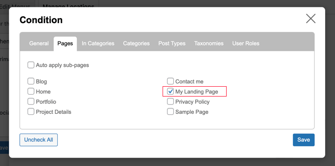 Select the Pages Where the Navigation Menu Should Be Hidden Select the Pages Where the Navigation Menu Should Be Hidden