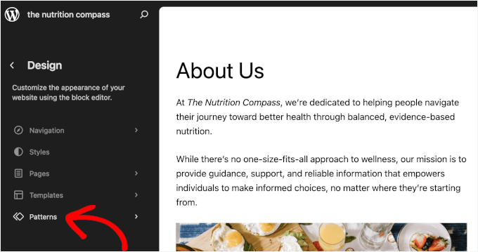 Go to the Patterns tab Go to the Patterns tab