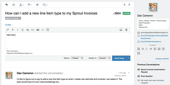 Reply to customer queries