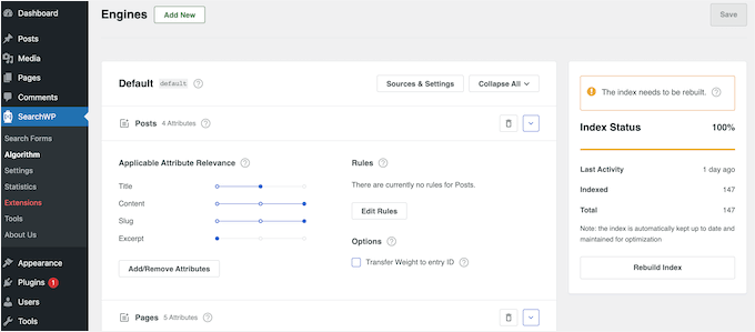 The SearchWP search plugin