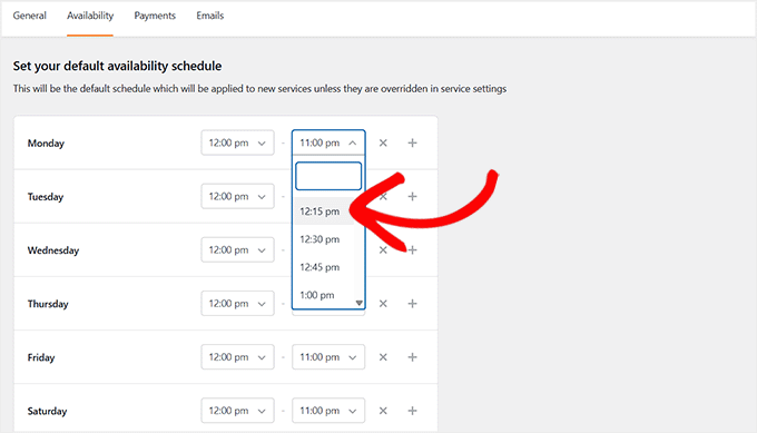 Set restaurant availability schedule in Sugar Calendar Bookings Set restaurant availability schedule in Sugar Calendar Bookings