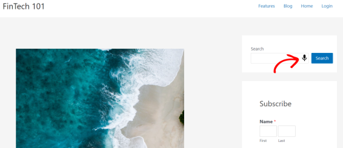 Ver un ícono de búsqueda por voz