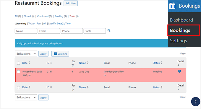View your bookings in Five Star Restaurant Reservations View your bookings in Five Star Restaurant Reservations