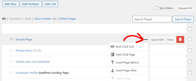 Kind-Link zu Ihrer Seite hinzufügen