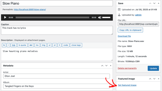 Adding a Featured Image to an Audio File Adding a Featured Image to an Audio File