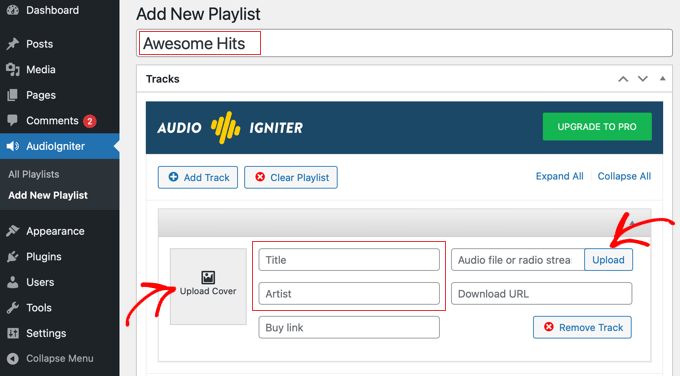 AudioIgniter Playlist Settings AudioIgniter Playlist Settings
