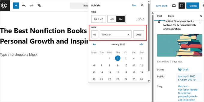 Back date WordPress post