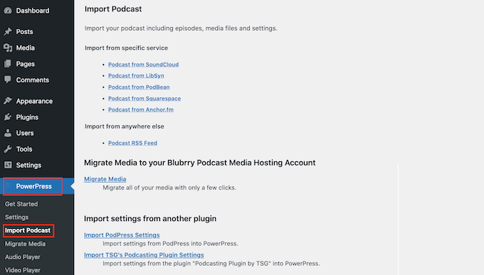 Importing all of your podcast episodes Importing all of your podcast episodes