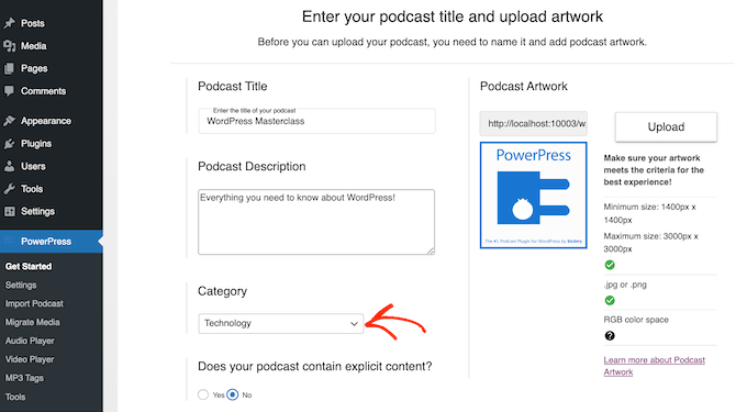 Blubrry's podcast category settings Blubrry's podcast category settings