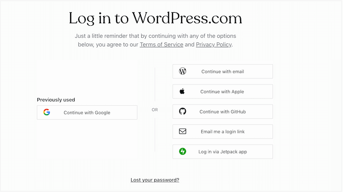 Logging into your WordPress blog account Logging into your WordPress blog account