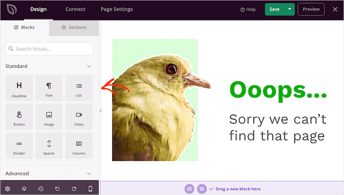 SeedProd tasarımına blok ekleme