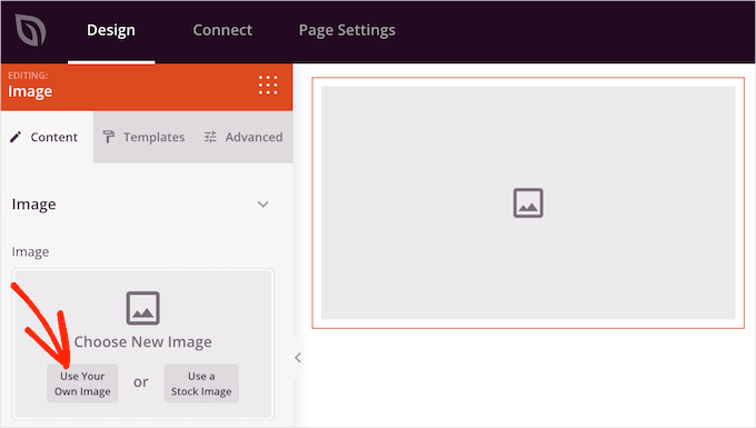 SeedProd'daki Kendi Resmini Kullan düğmesi