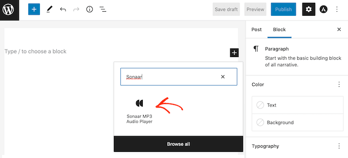 The Sonaar audio block for WordPress The Sonaar audio block for WordPress