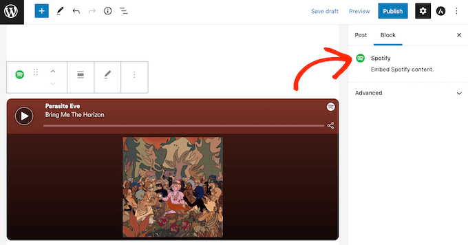 The WordPress Spotify block The WordPress Spotify block