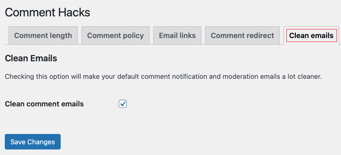 Comment Hacks - Pulisci email