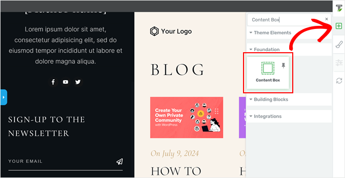 Adding a Content Box element in Thrive Architect Adding a Content Box element in Thrive Architect