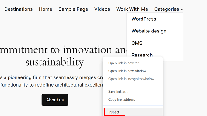 Accessing the Inspect element tool in Chrome Accessing the Inspect element tool in Chrome