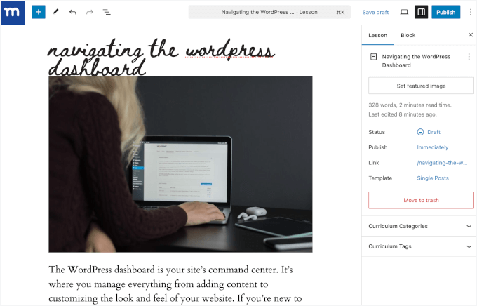 Adding lesson content Adding lesson content