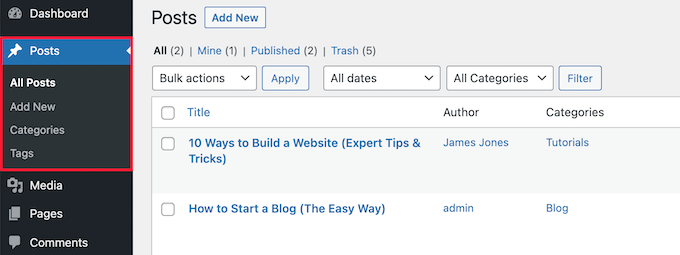 WordPress-inlägg och sidor förblir desamma WordPress-inlägg och sidor förblir desamma