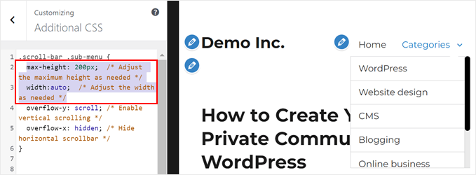 Adjusting the scrollbar's heigh and width with CSS Adjusting the scrollbar's heigh and width with CSS