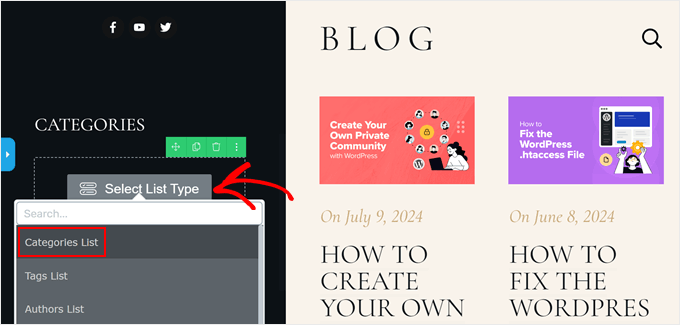 Choosing a list type to display in Thrive Architect Choosing a list type to display in Thrive Architect