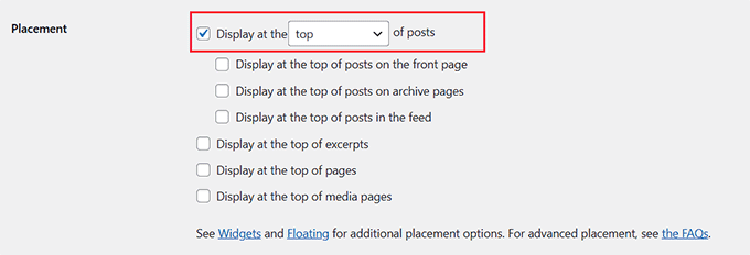 Välj placering för sociala delningsikoner Välj placering av e-postikon