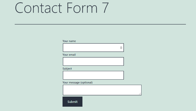 Contact Form 7 Vorschau