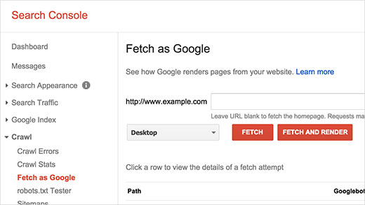 Fetch and render a page as Googlebot Fetch and render a page as Googlebot